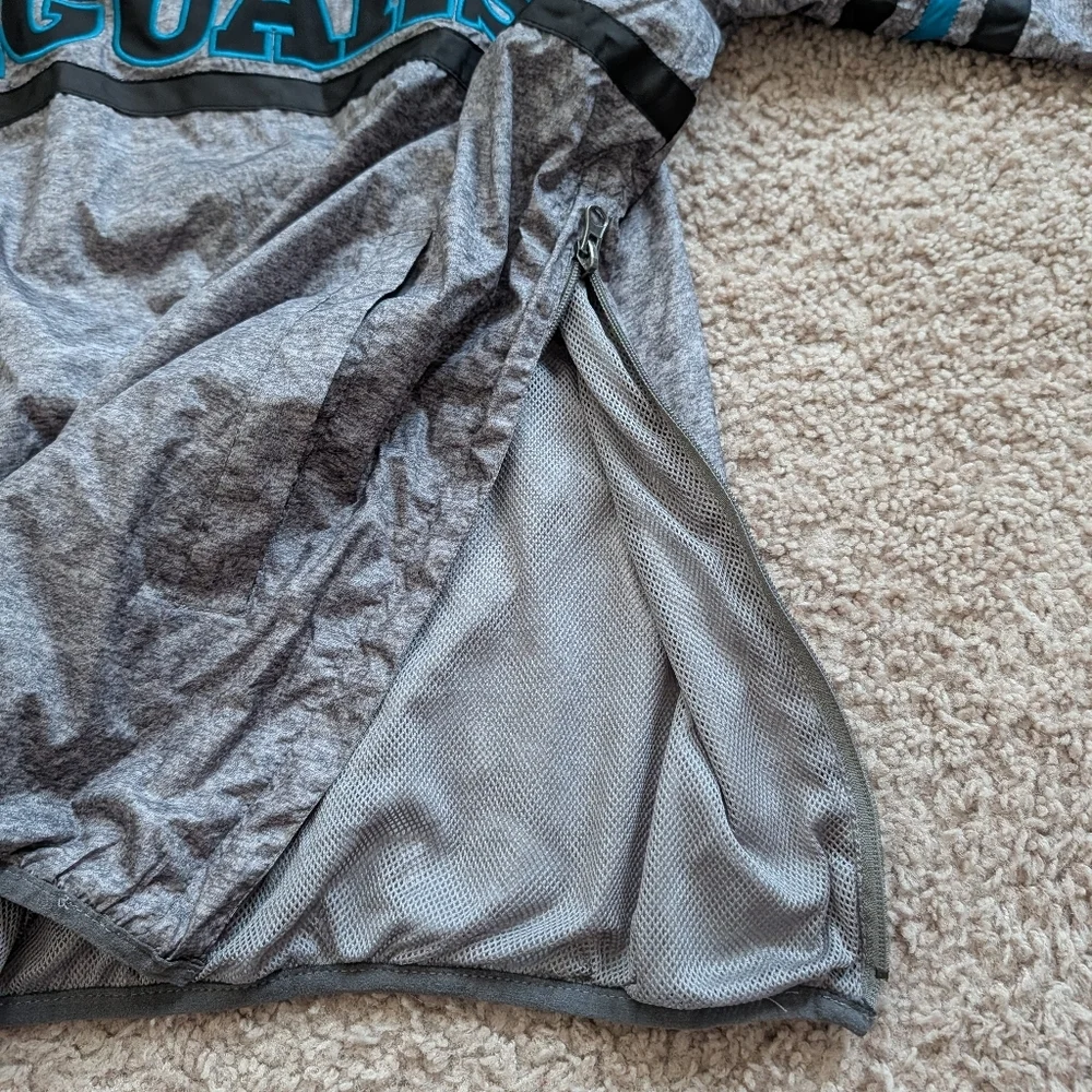 NFL Jacksonville Jaguars Gray Blue 1/4 Zip Pullover Windbreaker Jacket Medium - Picture 7 of 9